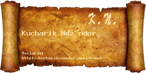 Kucharik Nándor névjegykártya